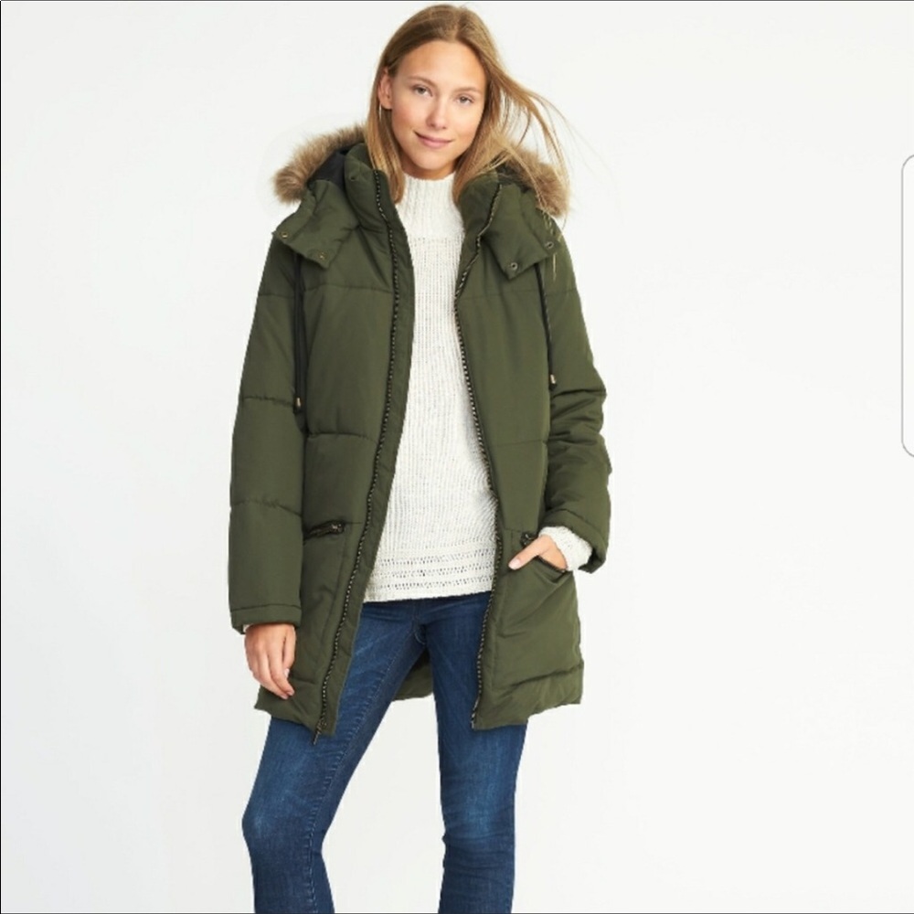 Old Navy olive green parka